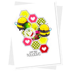 Clearly Besotted Hap-Bee Christmas Clear Stamps happy holidays bees card