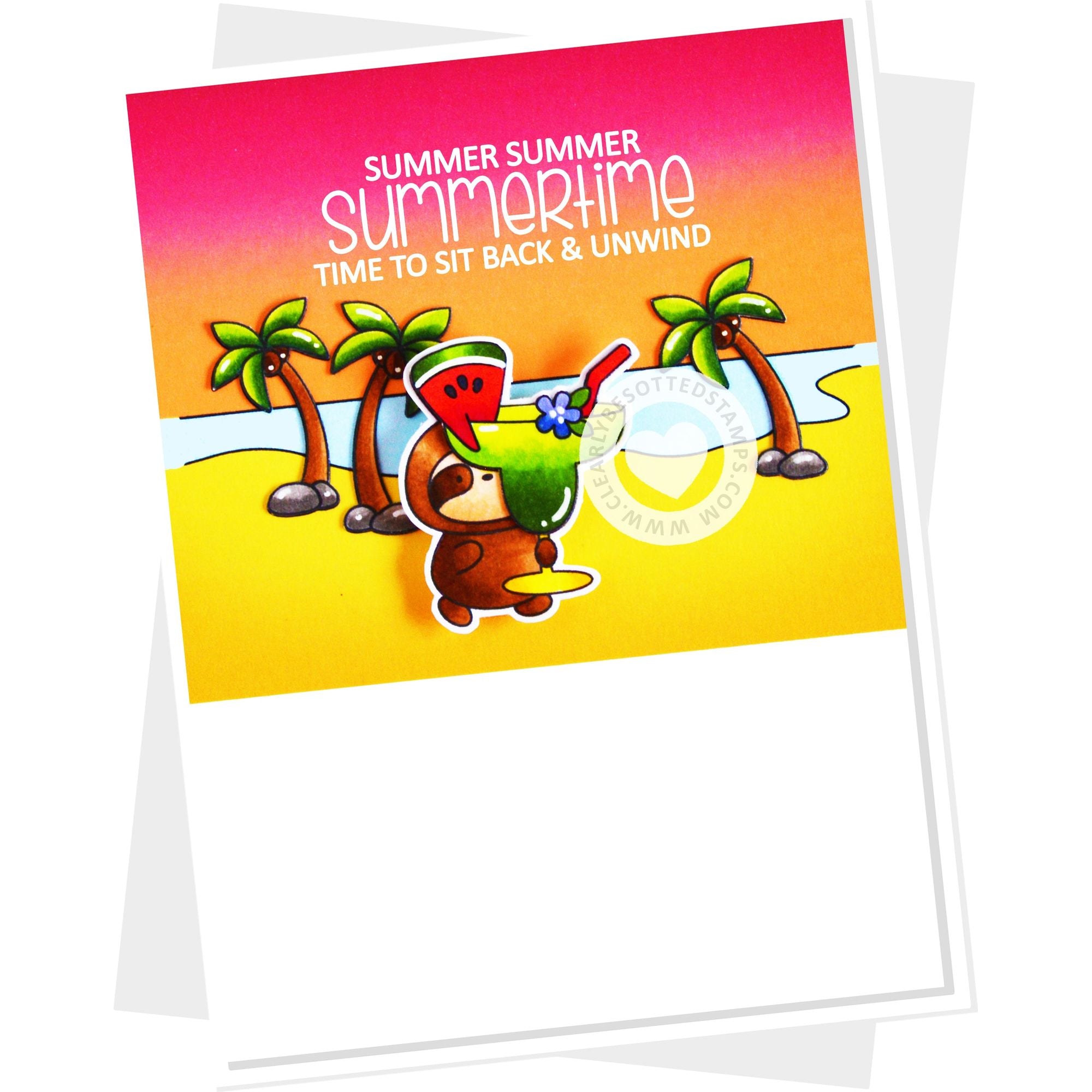 Clearly Besotted Happy Hour Clear Stamps summertime