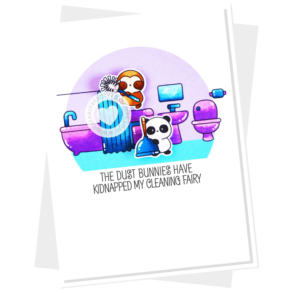 Clearly Besotted Home Work Clear Stamps bathtub