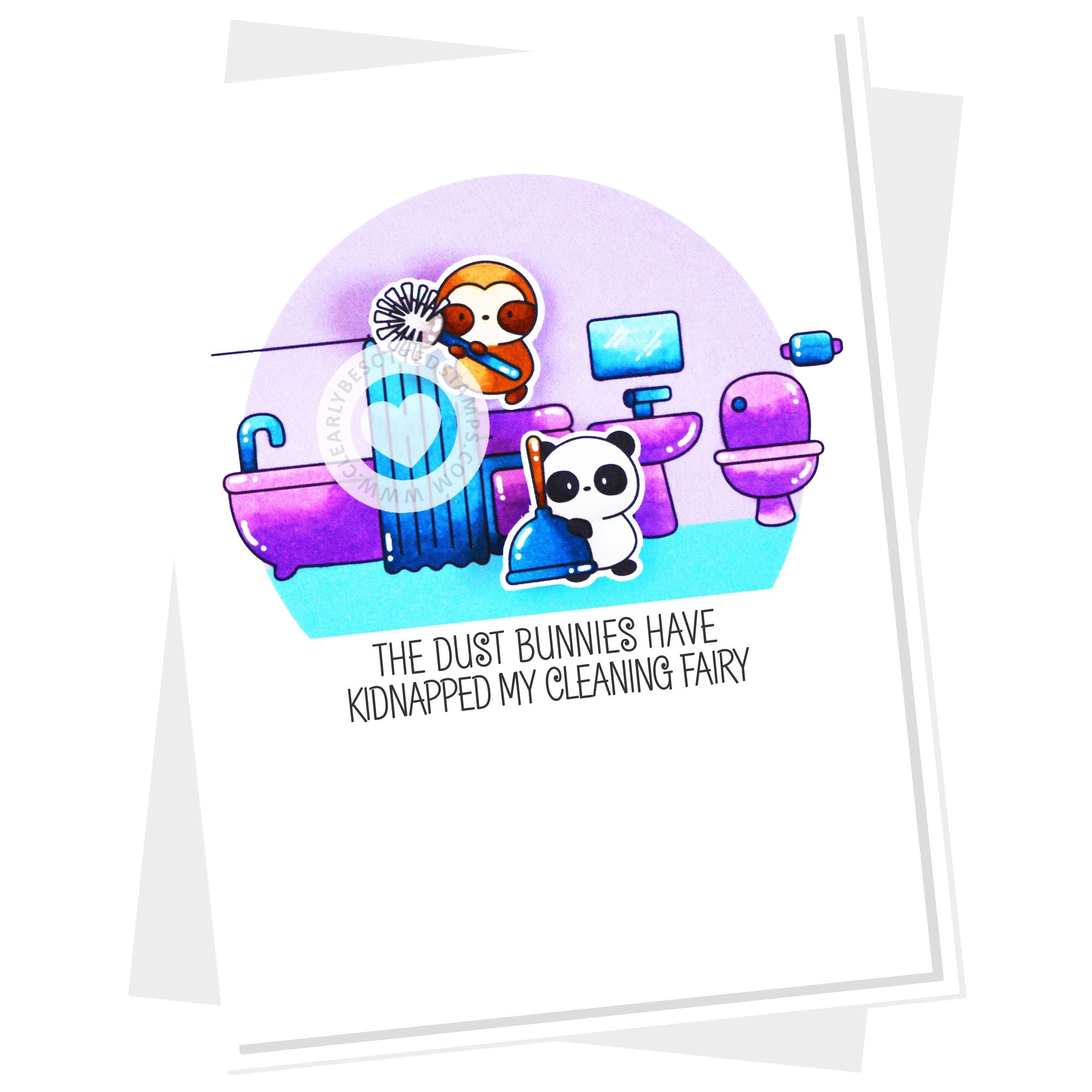 Clearly Besotted Home Work Clear Stamps bathtub
