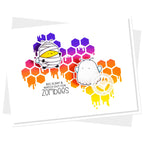 Clearly Besotted Horrific Honeycomb Stencil watch out halloween card