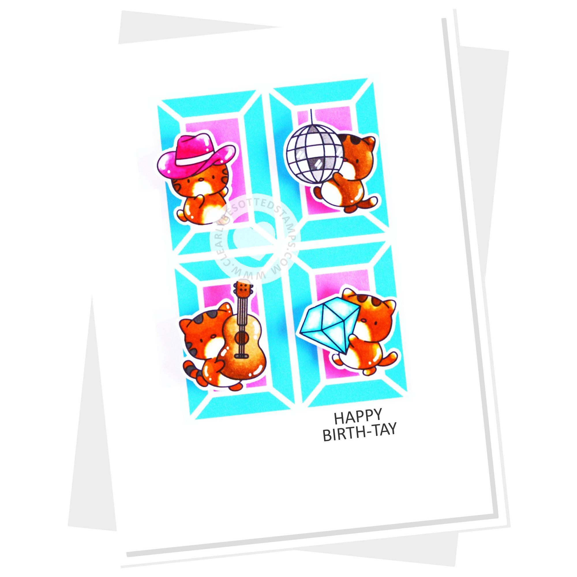 Clearly Besotted In The Frame Stencil happy birthday card