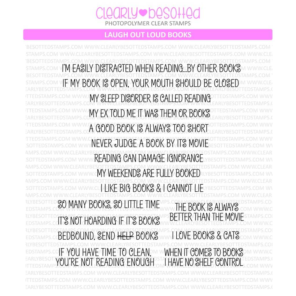Clearly Besotted Laugh Out Loud Books Clear Stamps