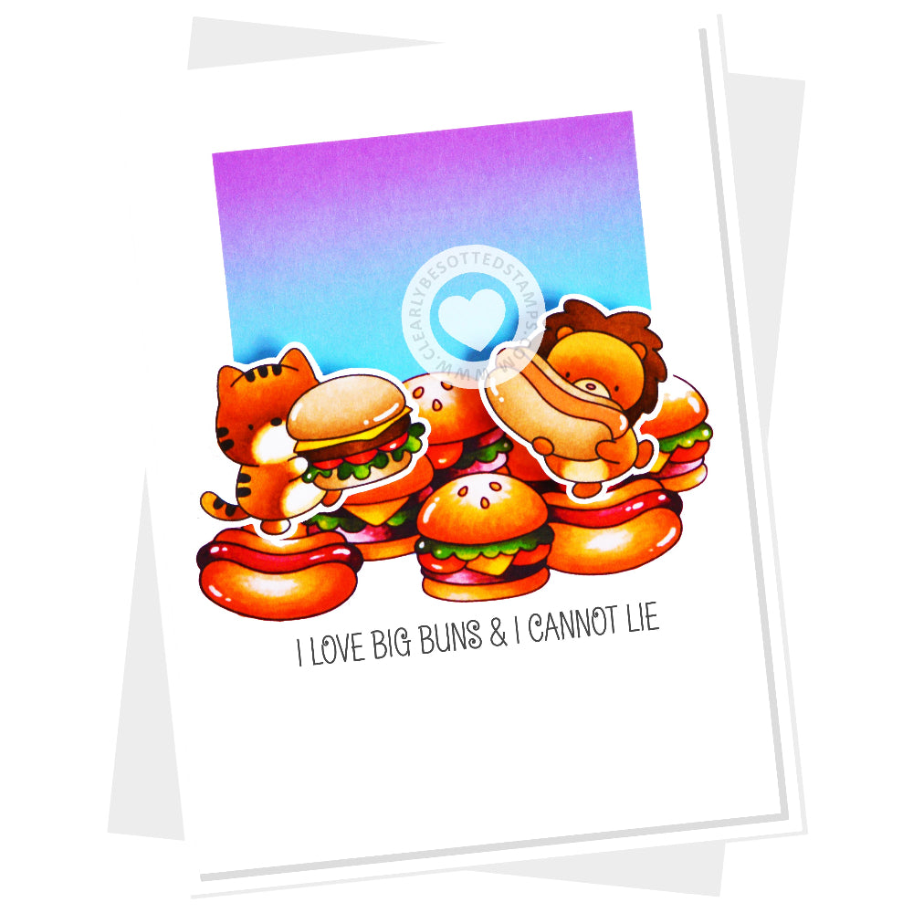Clearly Besotted Laugh Out Loud Food Clear Stamps hamburger