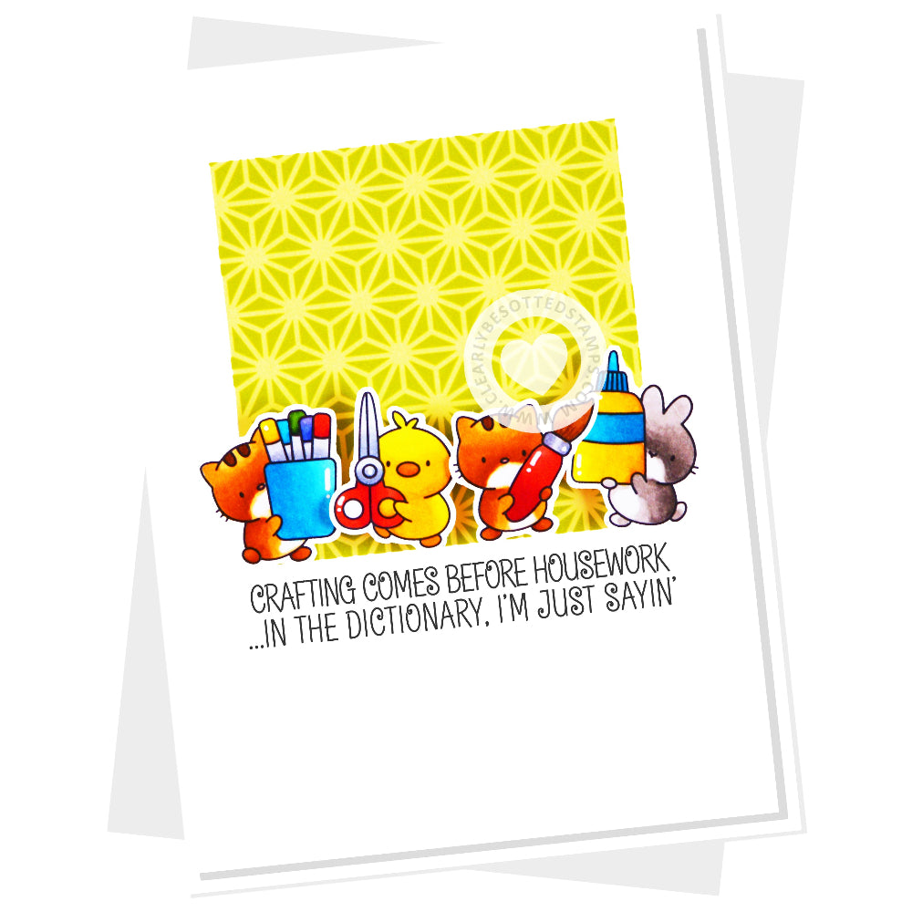 Clearly Besotted Laugh Out Loud Home Clear Stamps let's craft