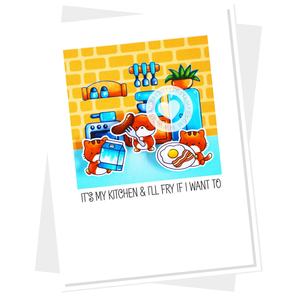 Clearly Besotted Laugh Out Loud Kitchen Clear Stamps brick wall