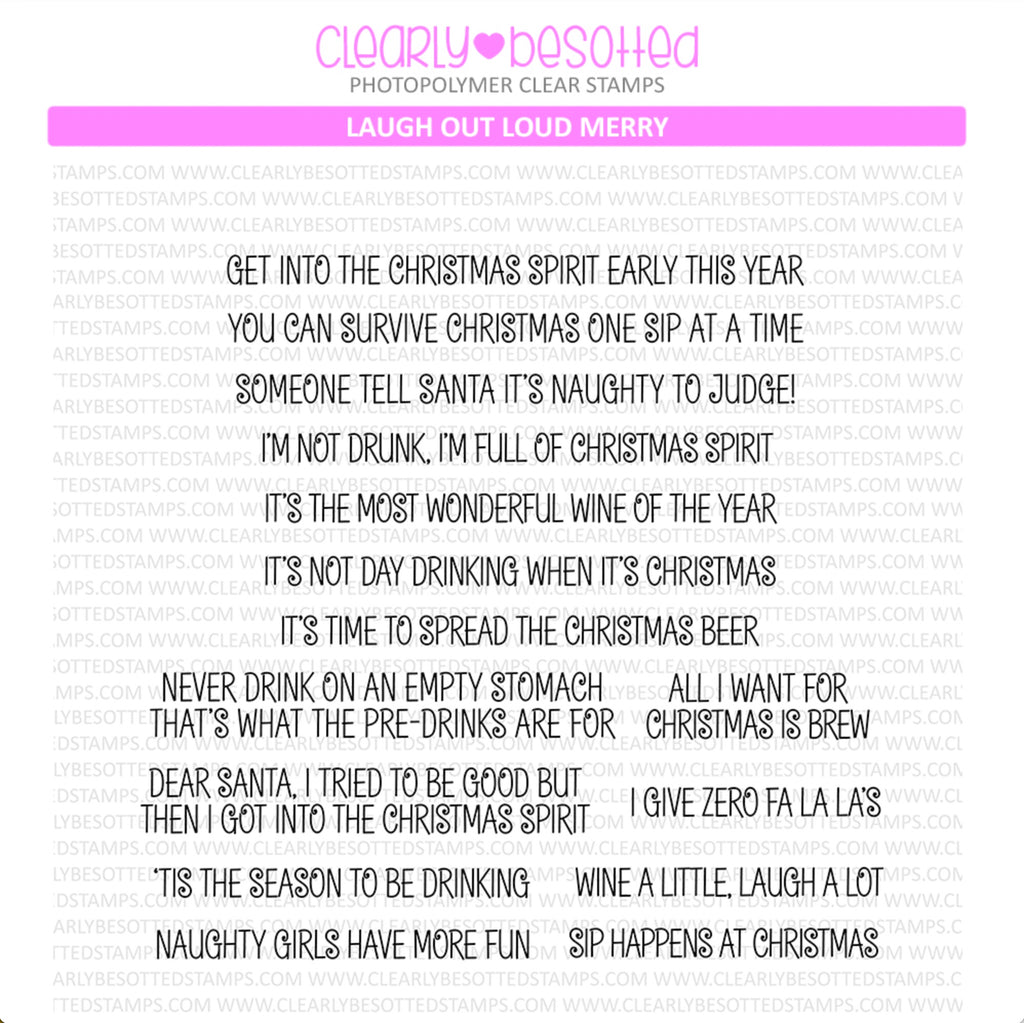 Clearly Besotted Laugh Out Loud Merry Clear Stamps
