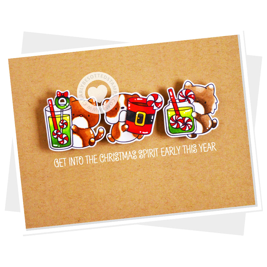 Clearly Besotted Laugh Out Loud Merry Clear Stamps christmas spirit card