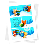 Clearly Besotted Little Latte Clear Stamps blue backgrounds card