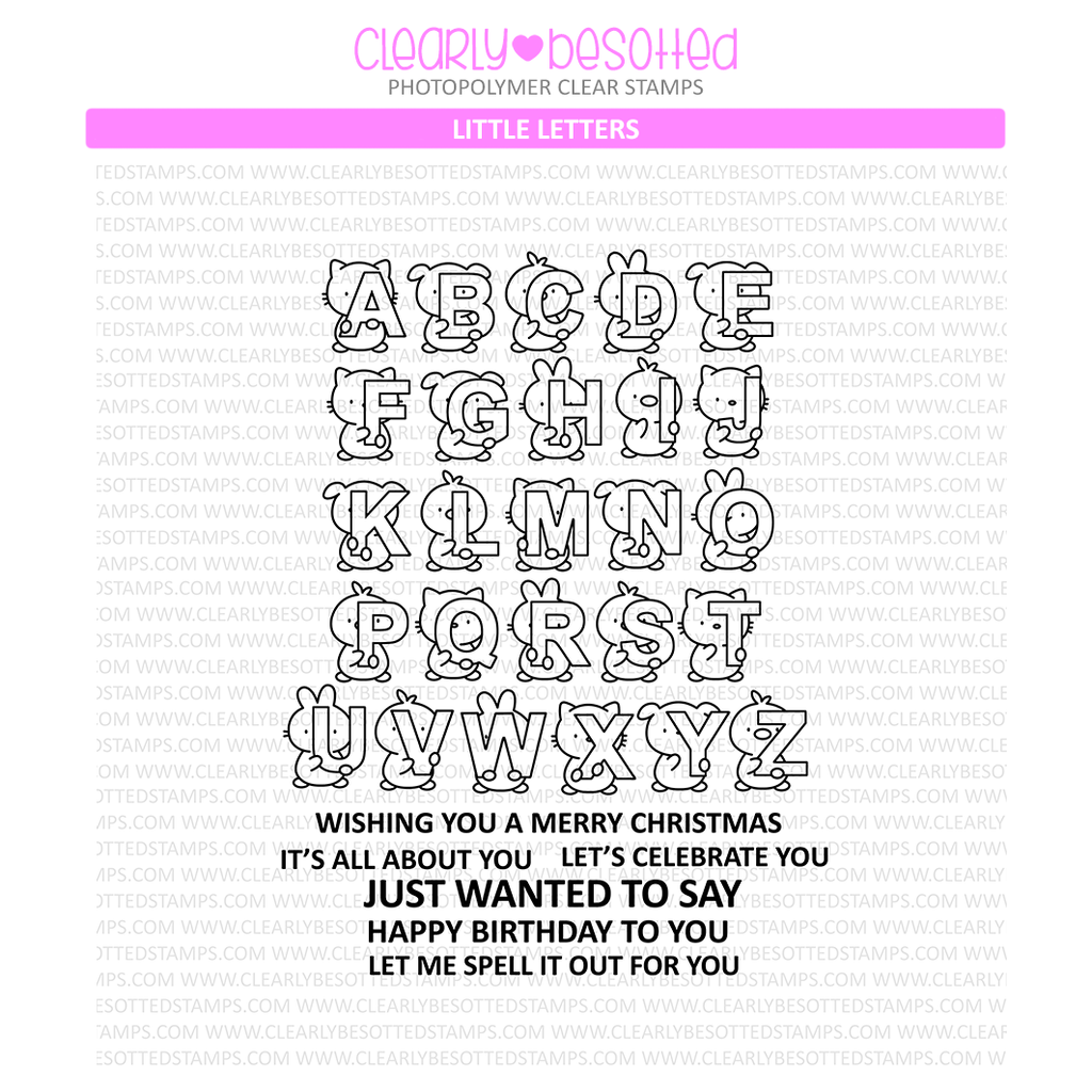 Clearly Besotted Little Letters Clear Stamps