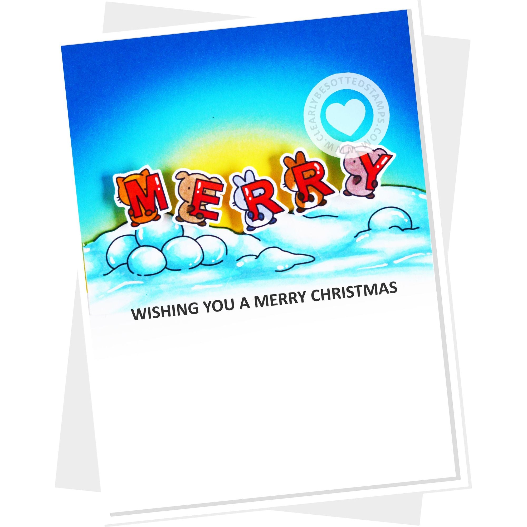 Clearly Besotted Little Letters Clear Stamps merry christmas
