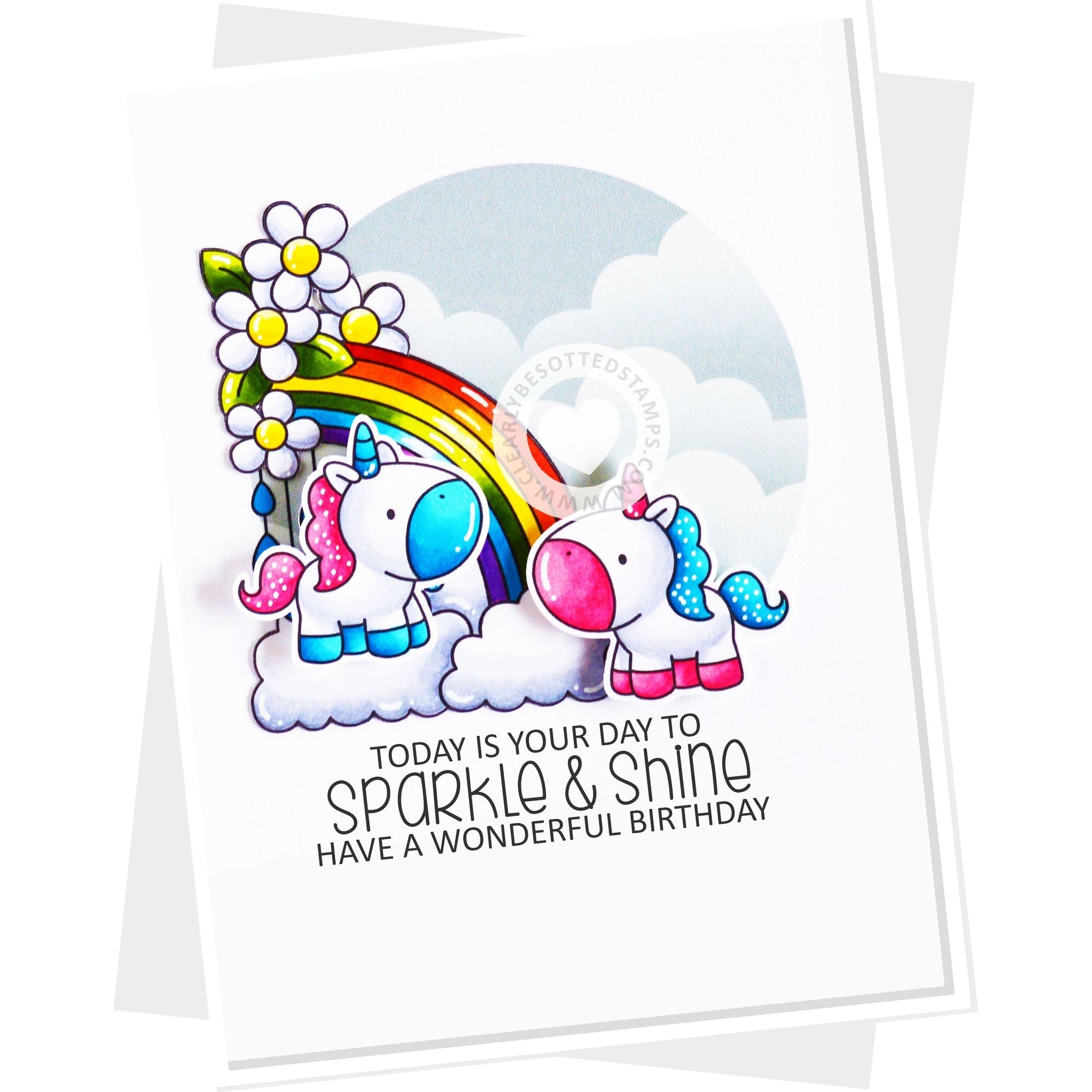 Clearly Besotted Magical Moments Clear Stamps rainbow