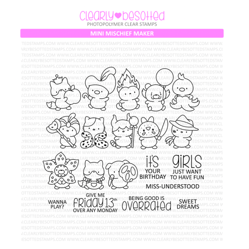 Clearly Besotted Mini Mischief Maker Clear Stamps