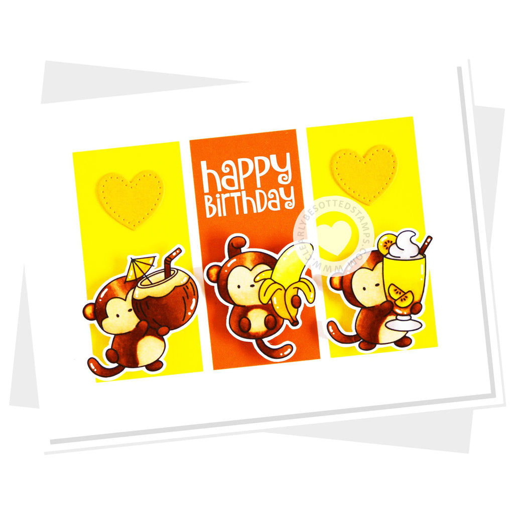 Clearly Besotted Monkey Business Clear Stamps happy birthday