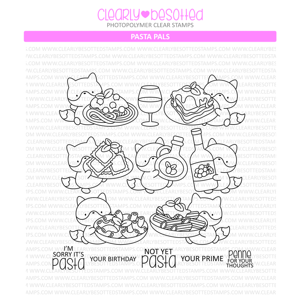 Clearly Besotted Pasta Pals Clear Stamps 1