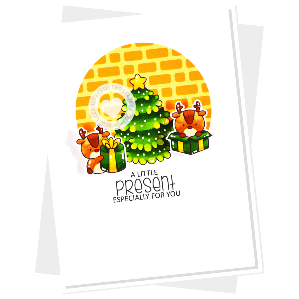 Clearly Besotted Petite Presents Clear Stamps a present for you card