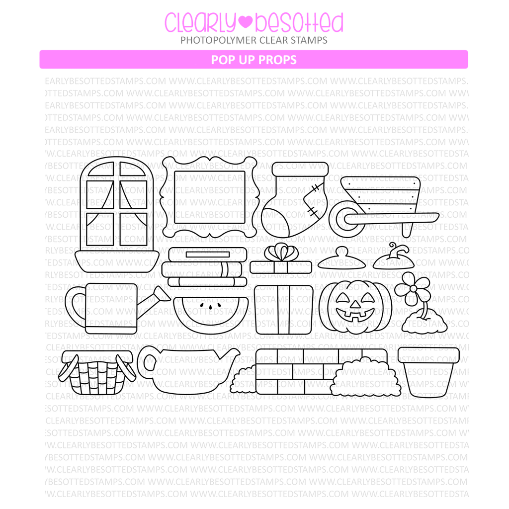 Clearly Besotted Pop Up Props Clear Stamps