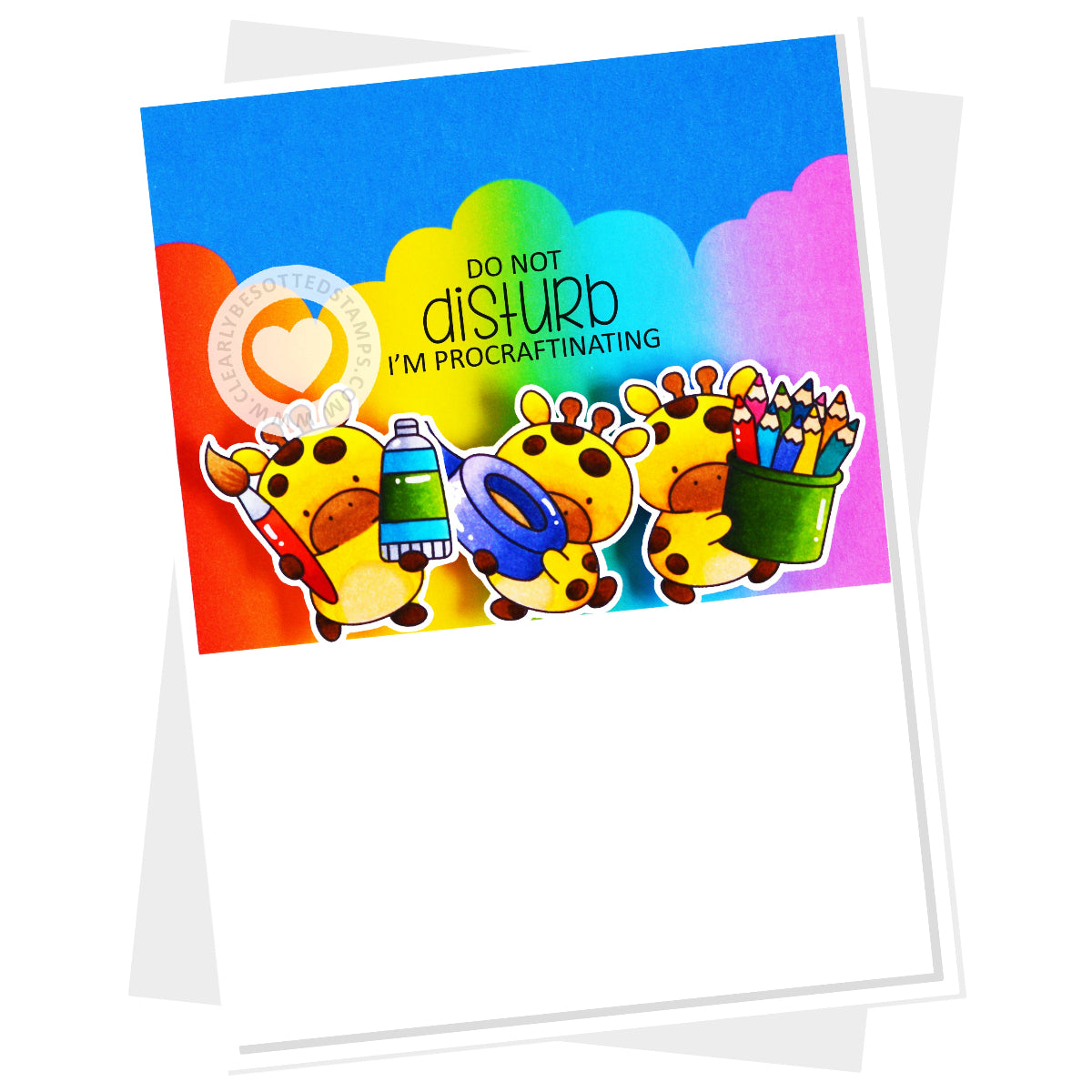 Clearly Besotted Procraftination Pals Clear Stamps rainbow