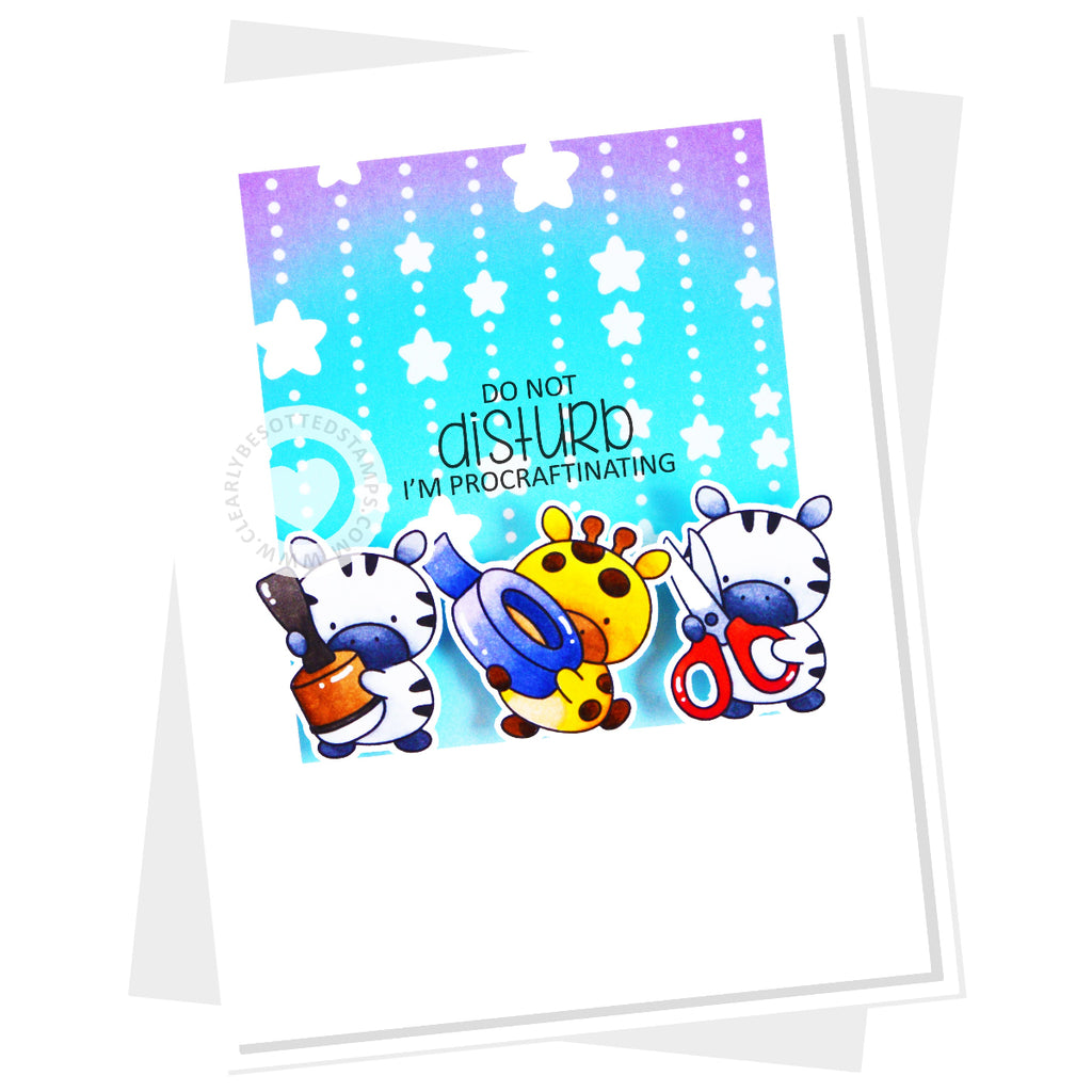Clearly Besotted Procraftination Pals Clear Stamps stars