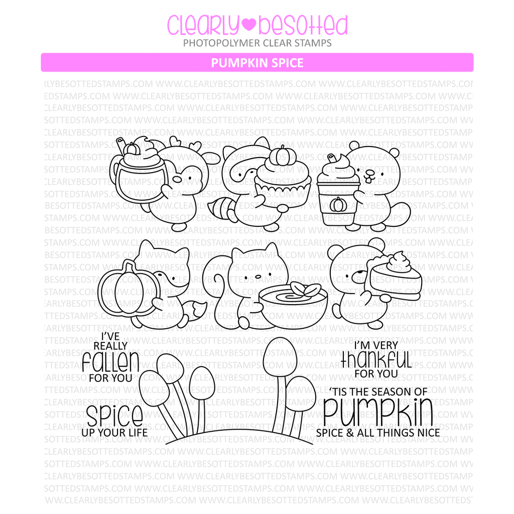 Clearly Besotted Pumpkin Spice Clear Stamps