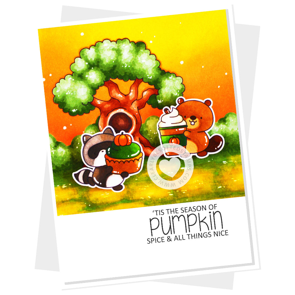 Clearly Besotted Pumpkin Spice Clear Stamps pumpkin spice card