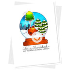 Clearly Besotted Rise To The Occasion Clear Stamps snow globe card