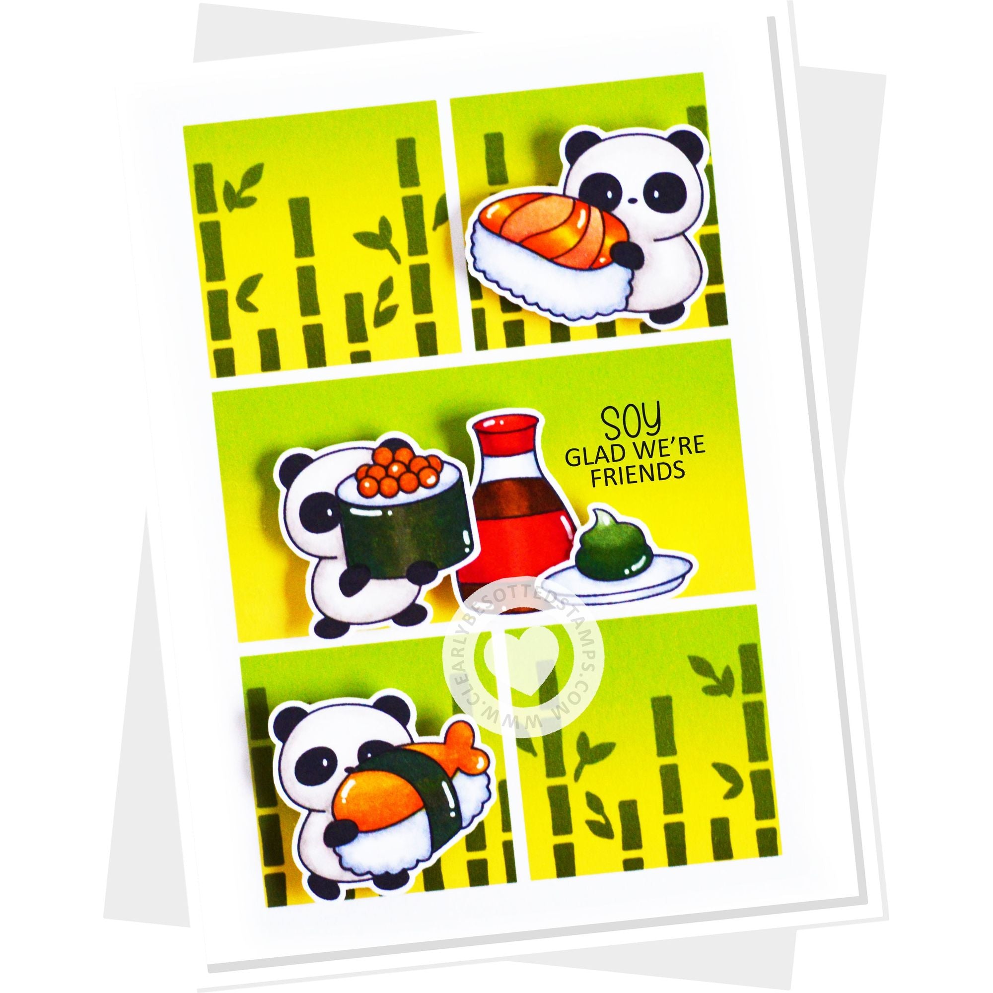 Clearly Besotted Roll With It Clear Stamps pandas