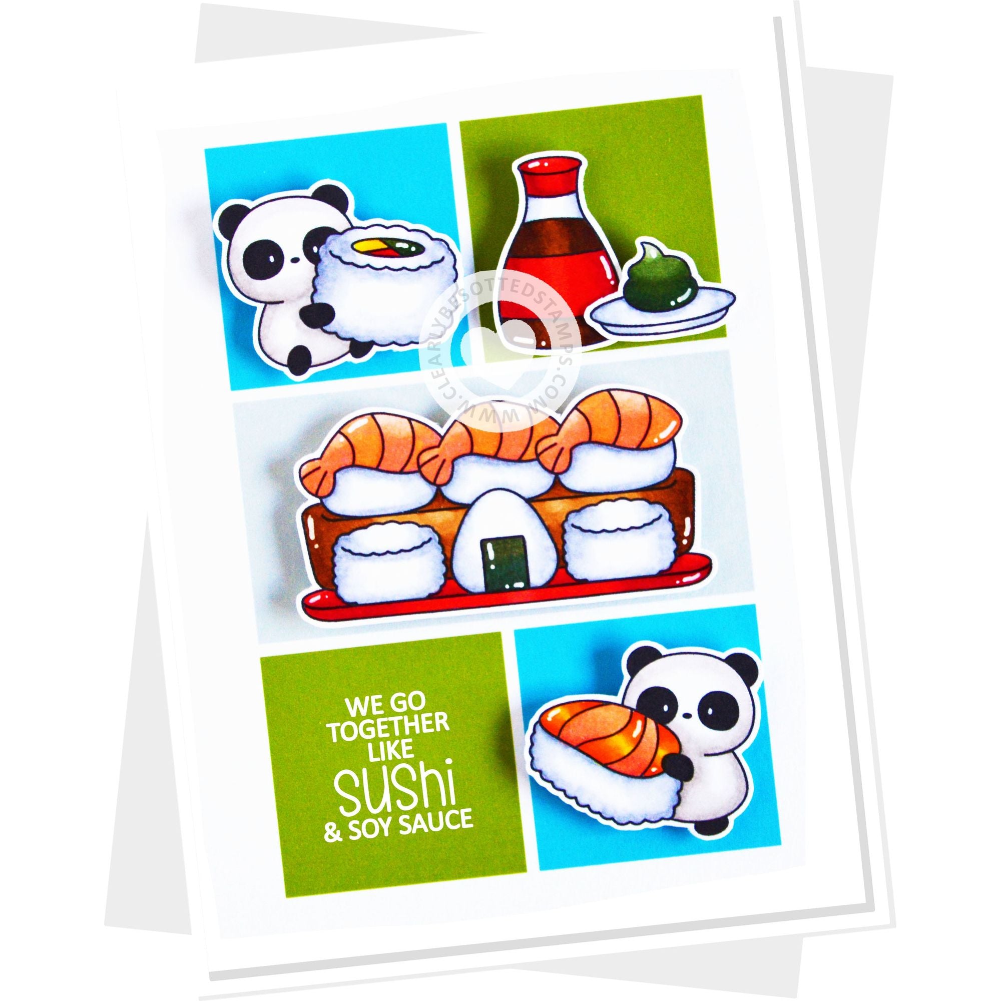 Clearly Besotted Roll With It Clear Stamps sushi