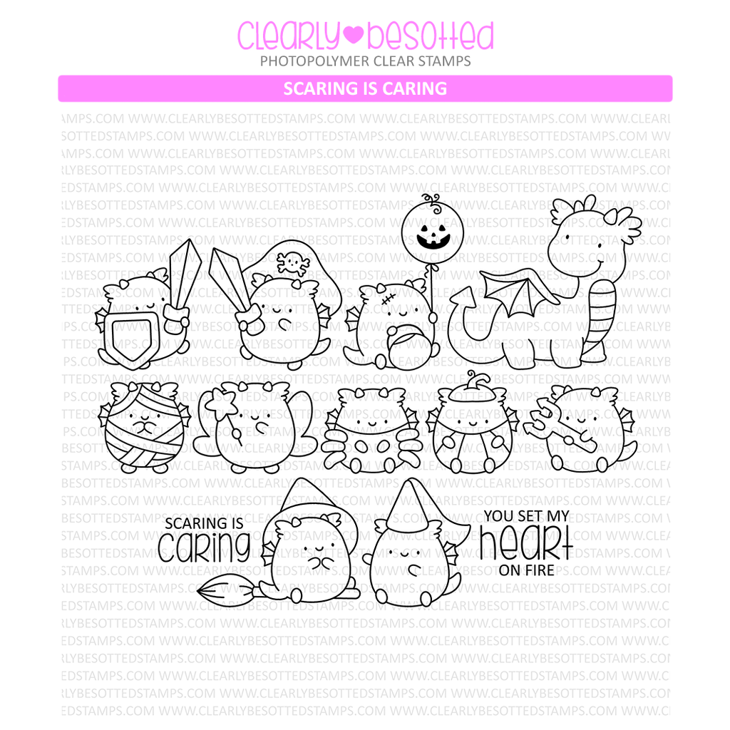 Clearly Besotted Scaring Is Caring Clear Stamps 1