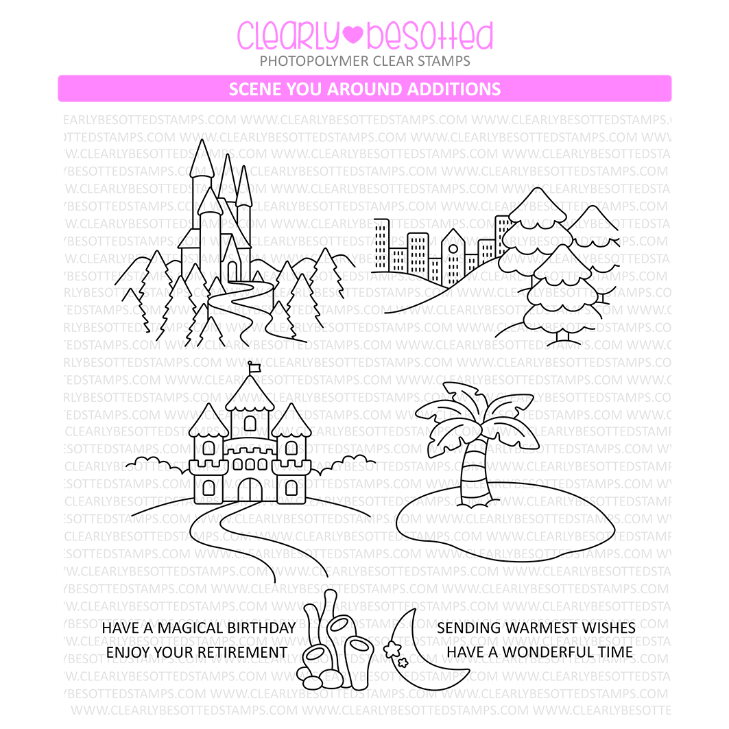 Clearly Besotted Scene You Around Additions Clear Stamps 1