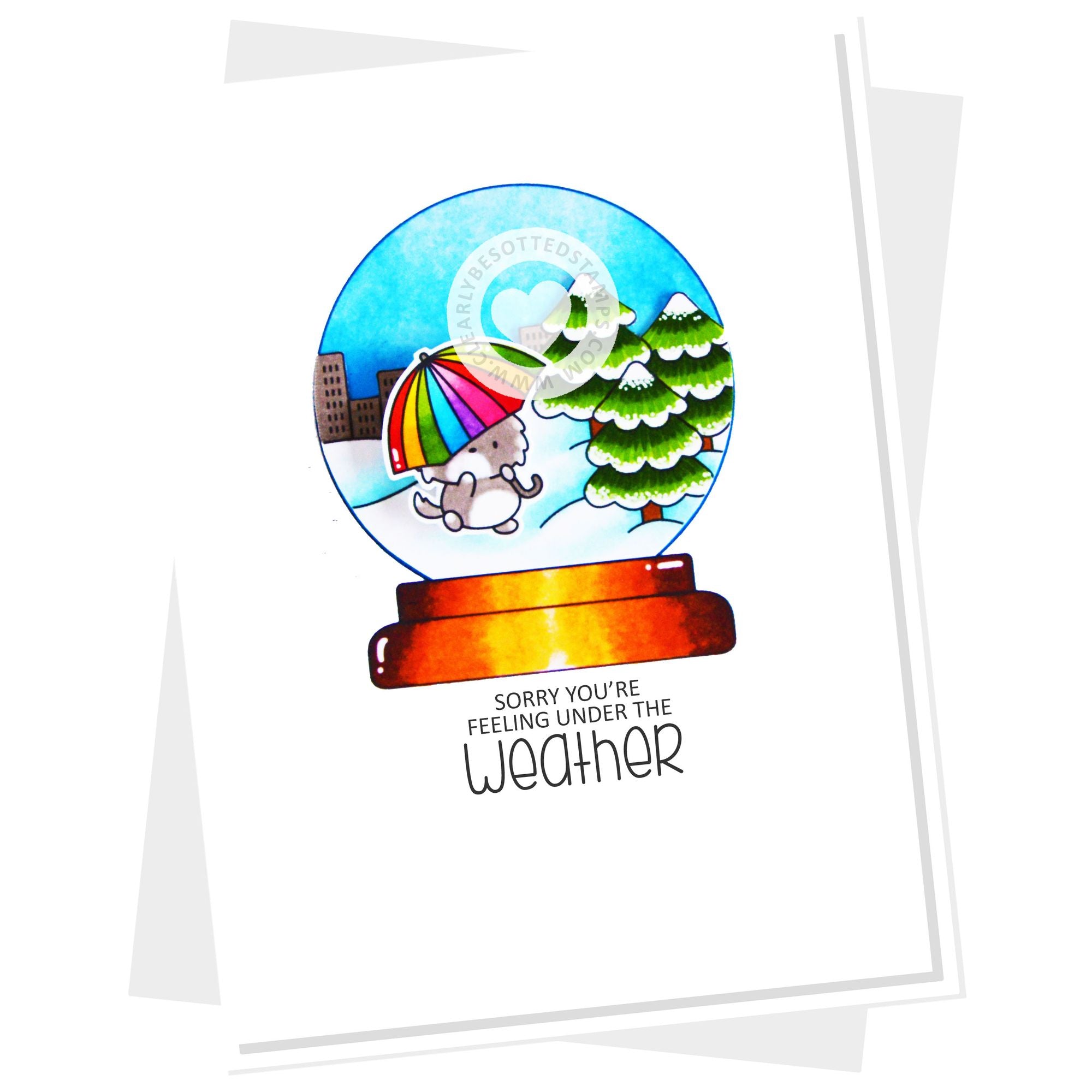 Clearly Besotted Scene You Around Additons Clear Stamps snow globe