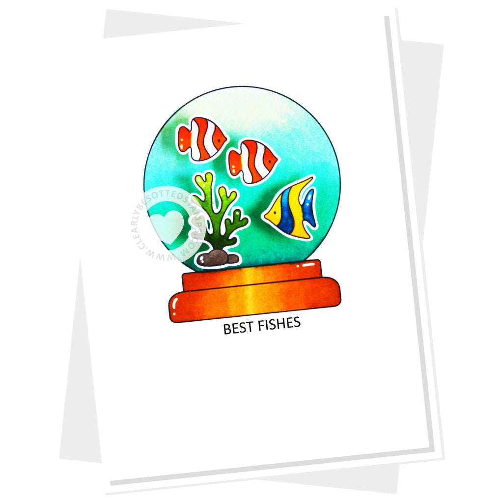 Clearly Besotted Scene You Around Clear Stamps fish
