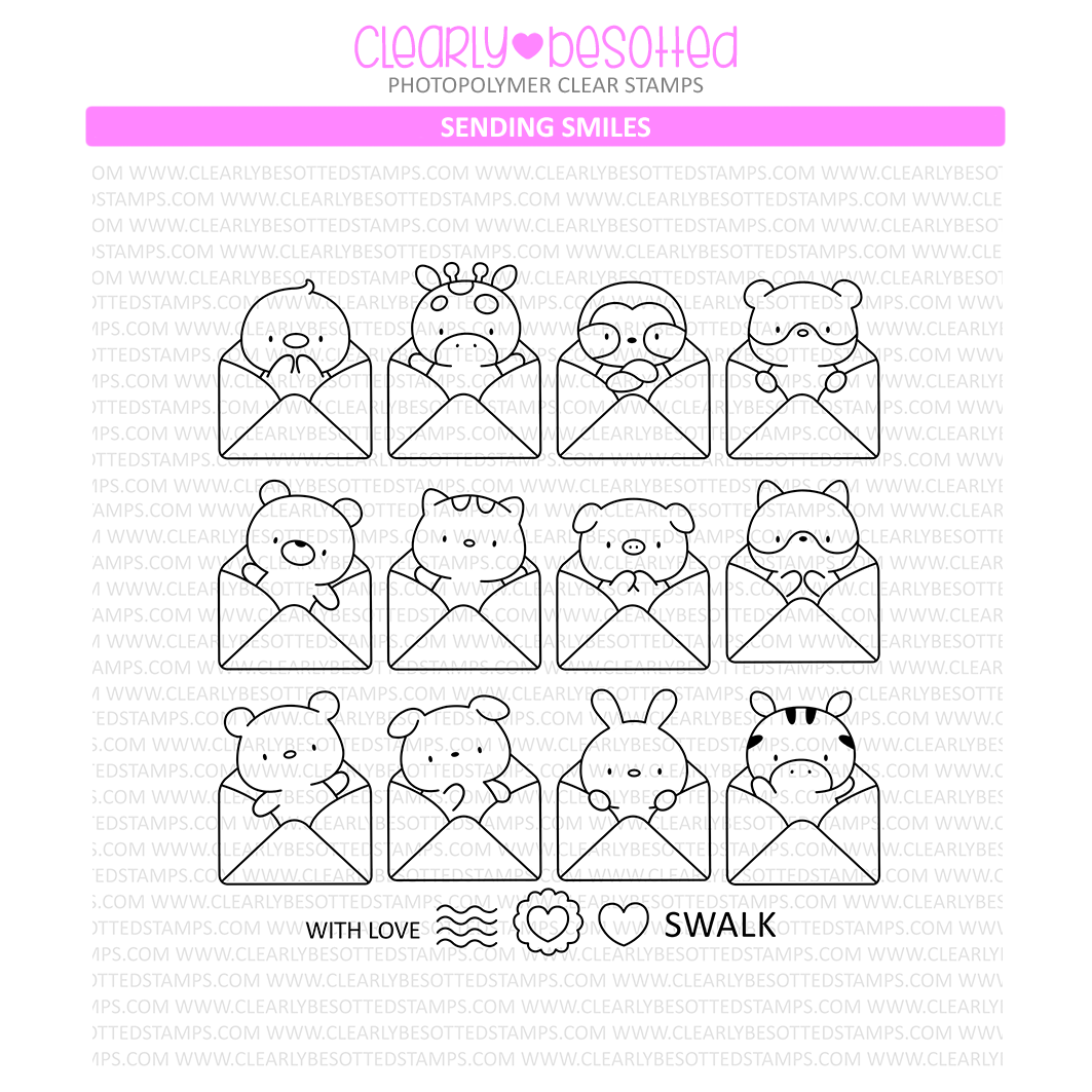 Clearly Besotted Sending Smiles Clear Stamps