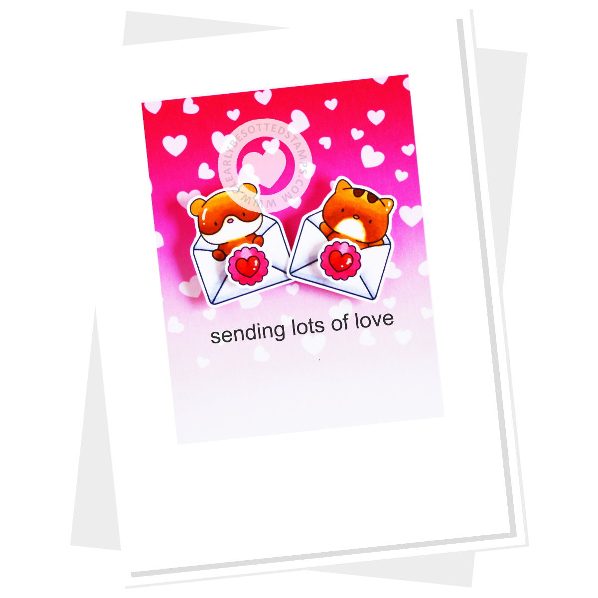 Clearly Besotted Sending Smiles Clear Stamps lots of love