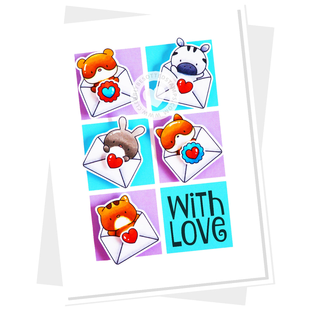 Clearly Besotted Sending Smiles Clear Stamps with love