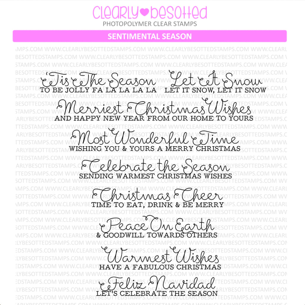 Clearly Besotted Sentimental Season Clear Stamps