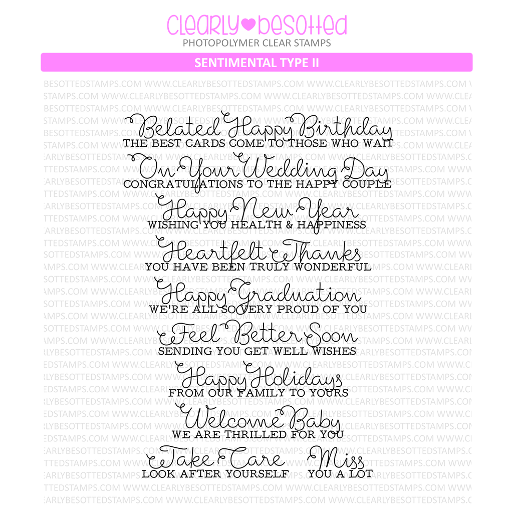 Clearly Besotted Sentimental Type II Clear Stamps 1