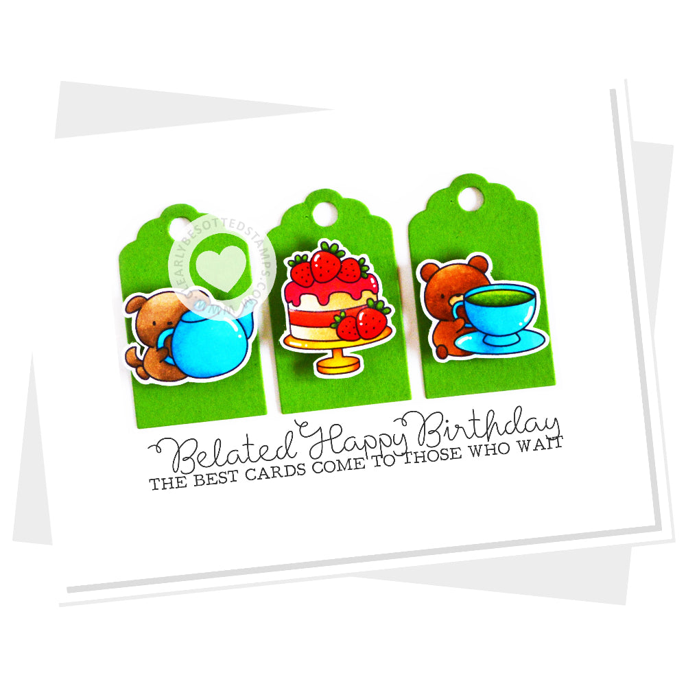 Clearly Besotted Sentimental Type II Clear Stamps strawberry cake