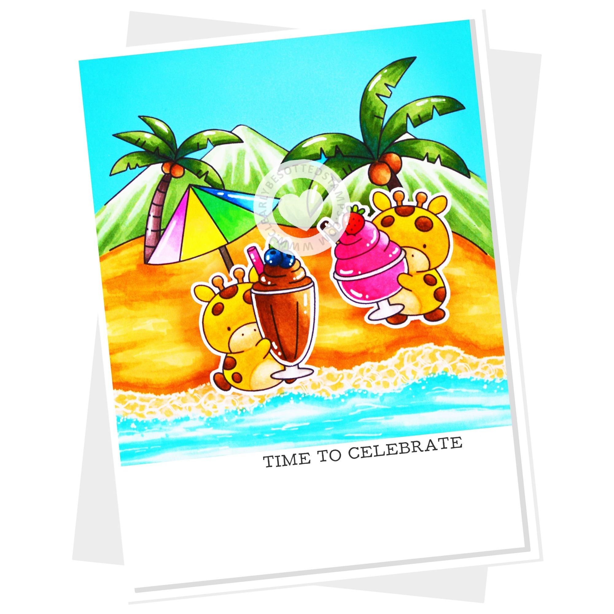 Clearly Besotted Shake It Off Sundae Clear Stamps sandy beach
