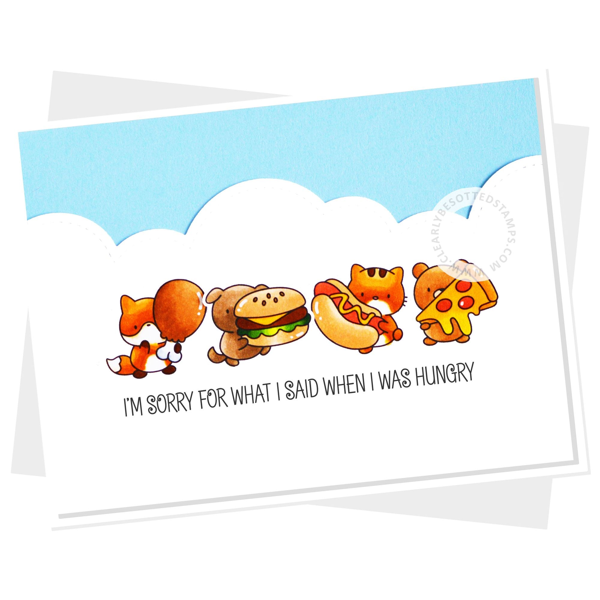 Clearly Besotted Small Snacks Clear Stamps hamburger