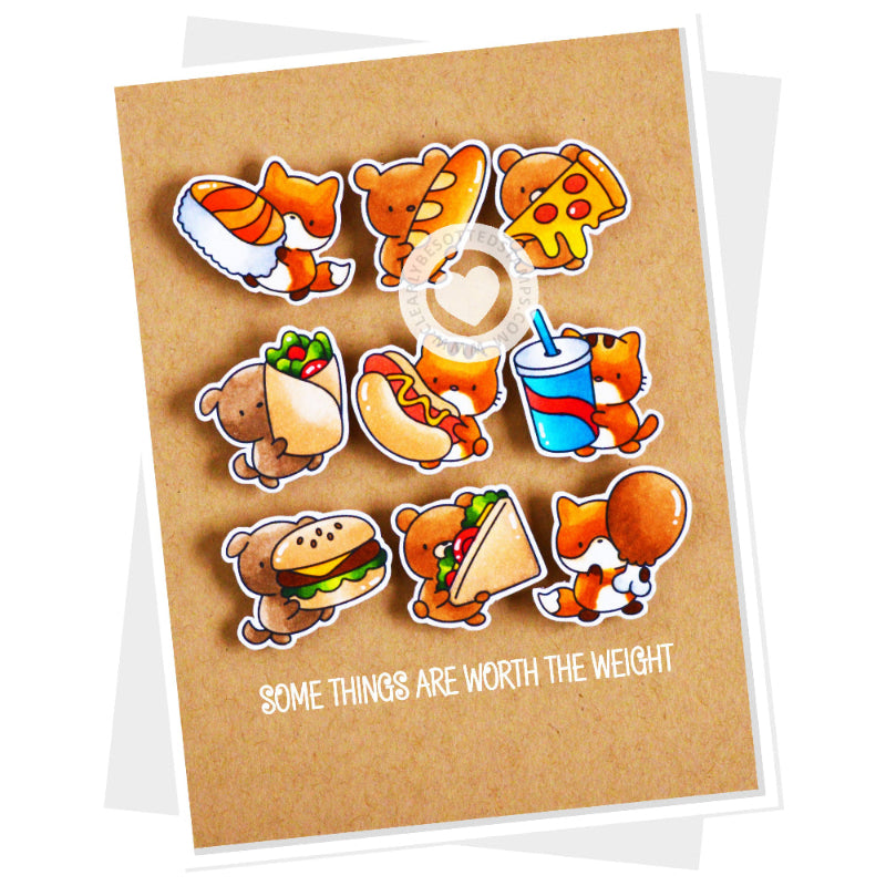 Clearly Besotted Small Snacks Clear Stamps pizza