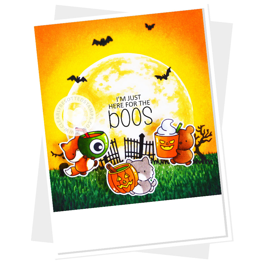 Clearly Besotted Small Spooky Sips Clear Stamps full moon