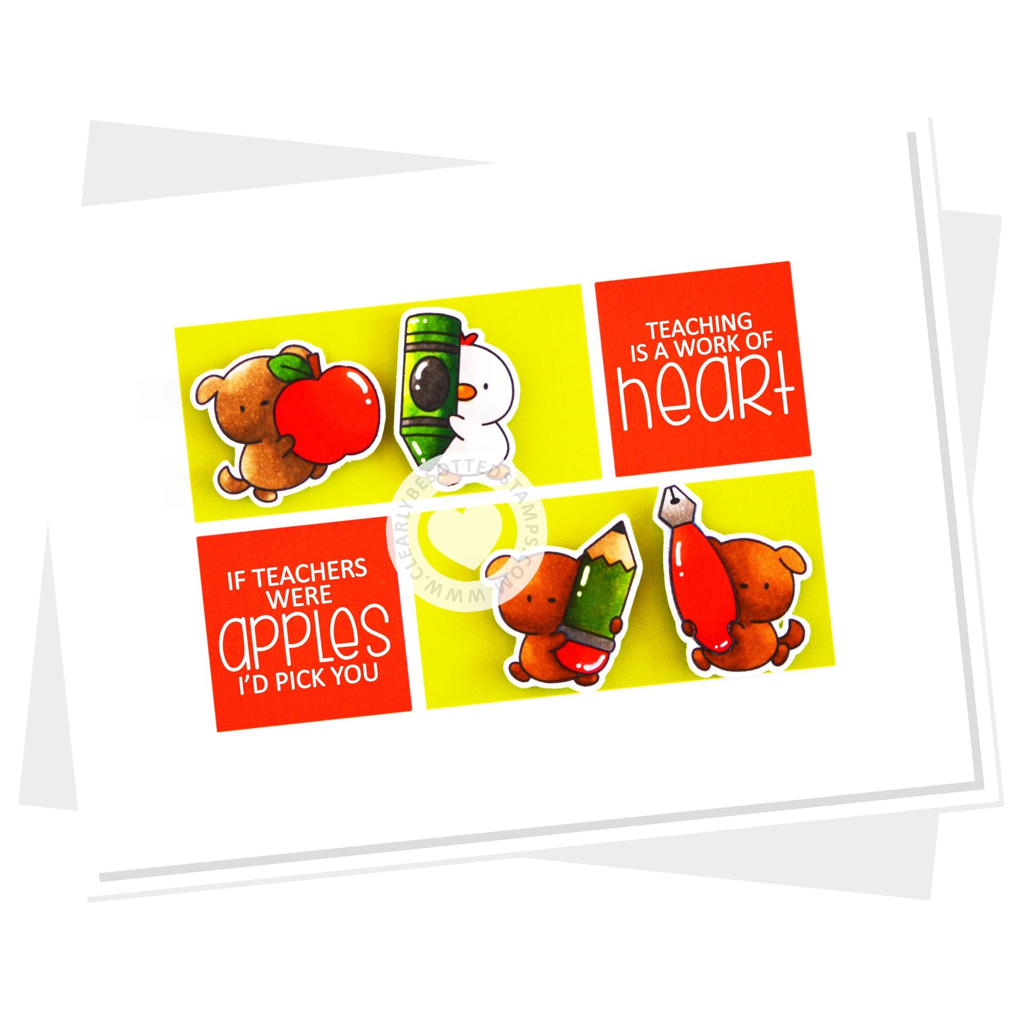Clearly Besotted Small Story Boards Stencil great teacher card