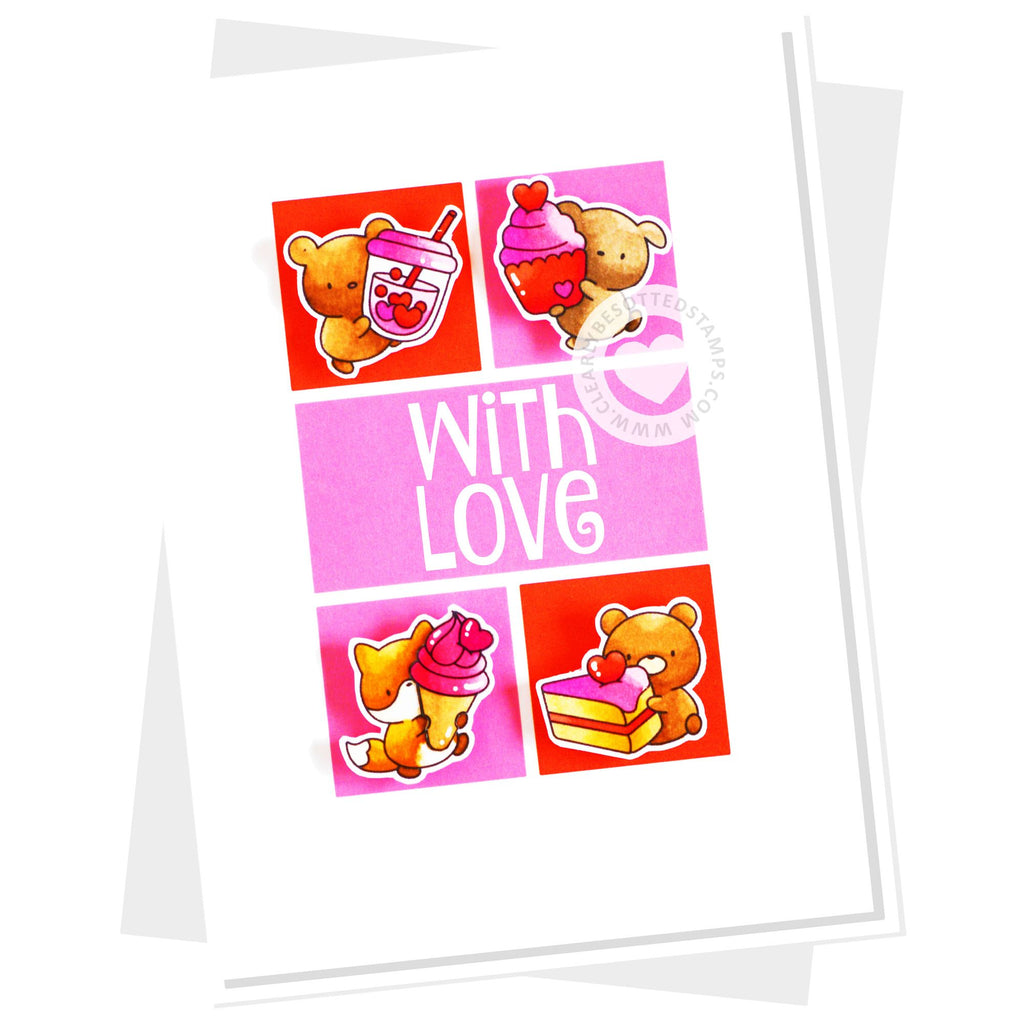 Clearly Besotted Small Story Boards Stencil with love card