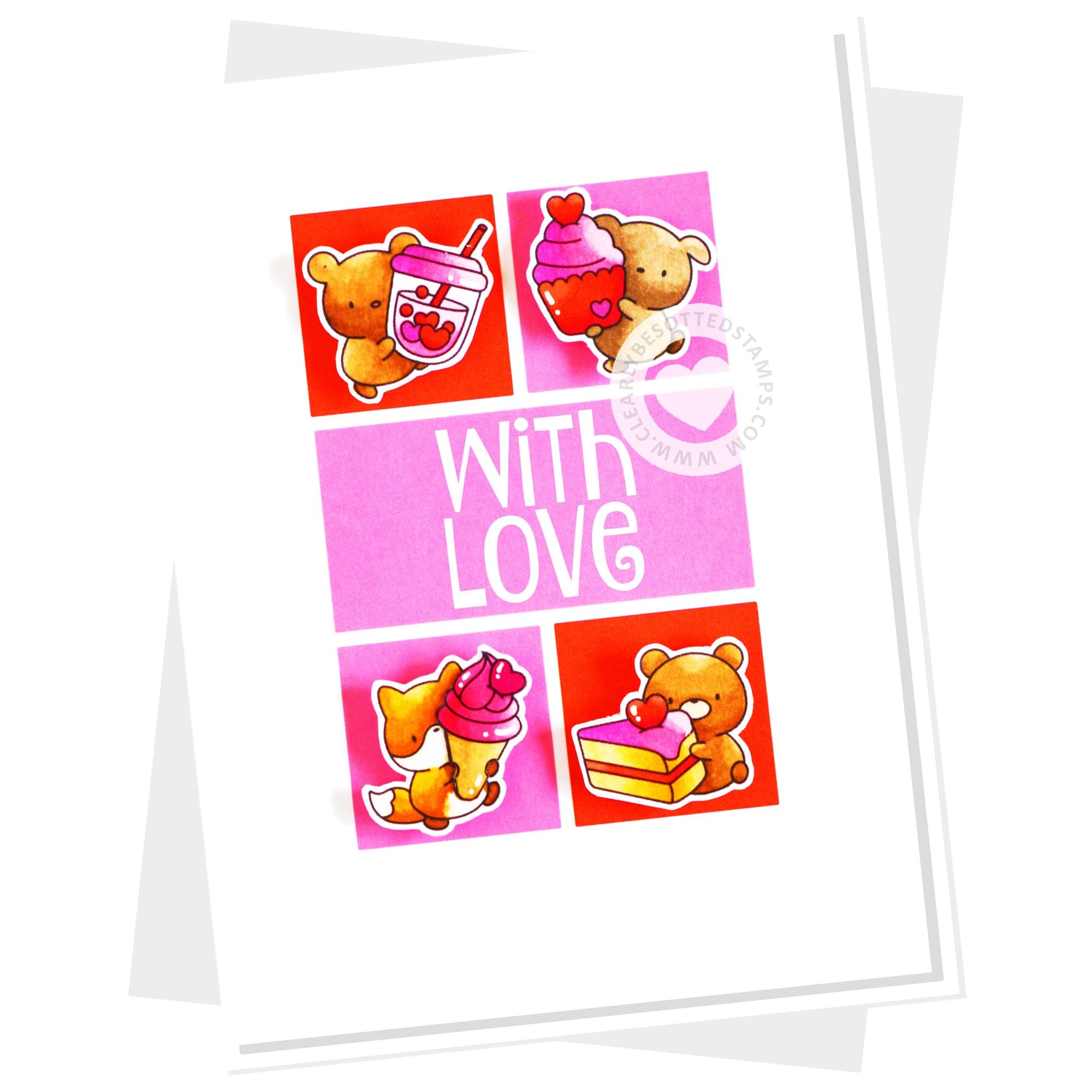 Clearly Besotted Small Story Boards Stencil with love card