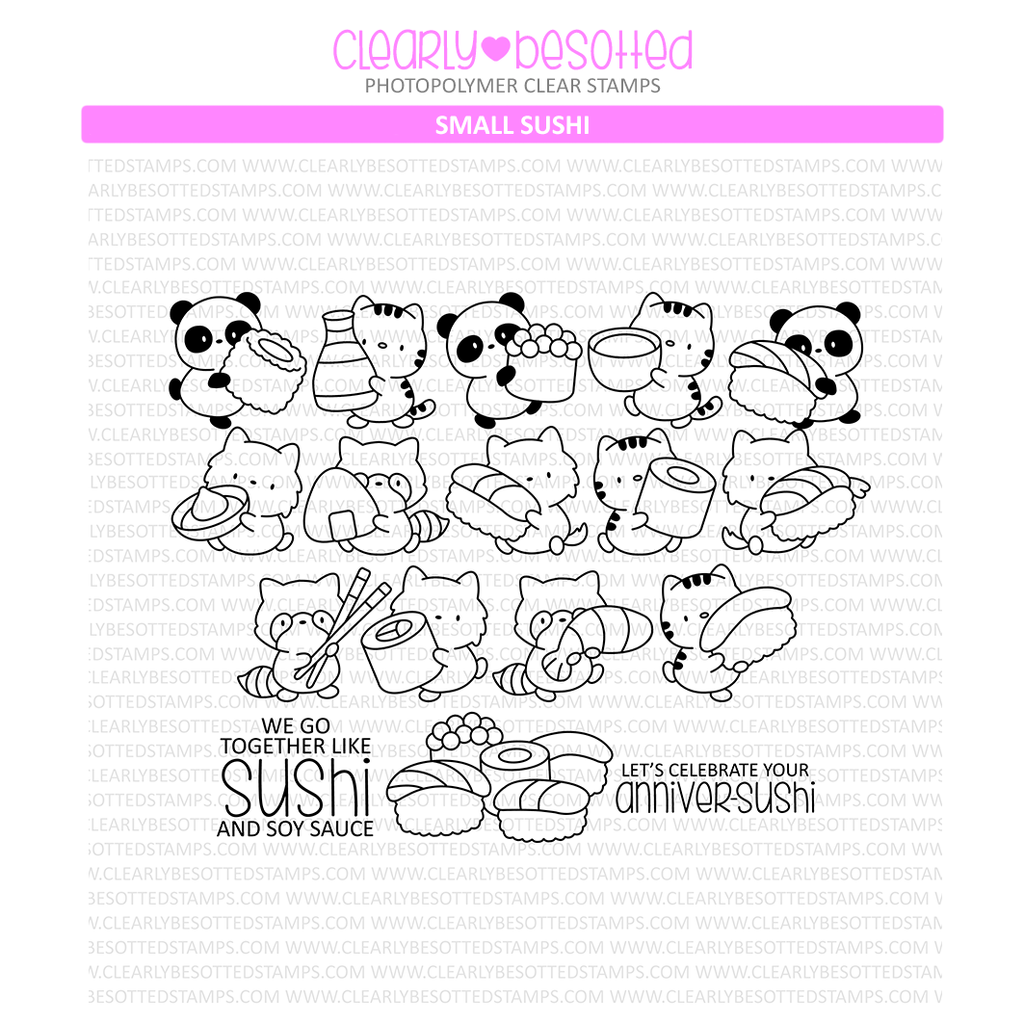 Clearly Besotted Small Sushi Clear Stamps 1