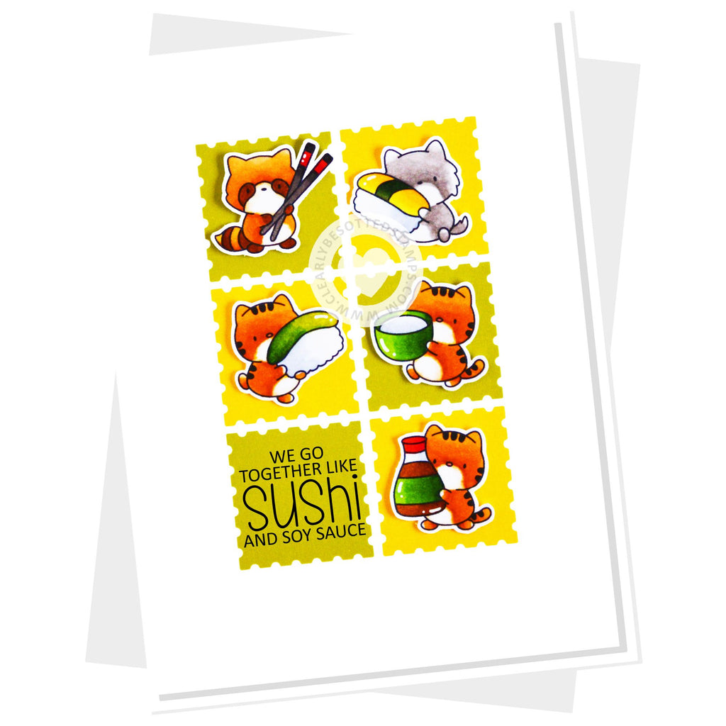 Clearly Besotted Small Sushi Clear Stamps little critters