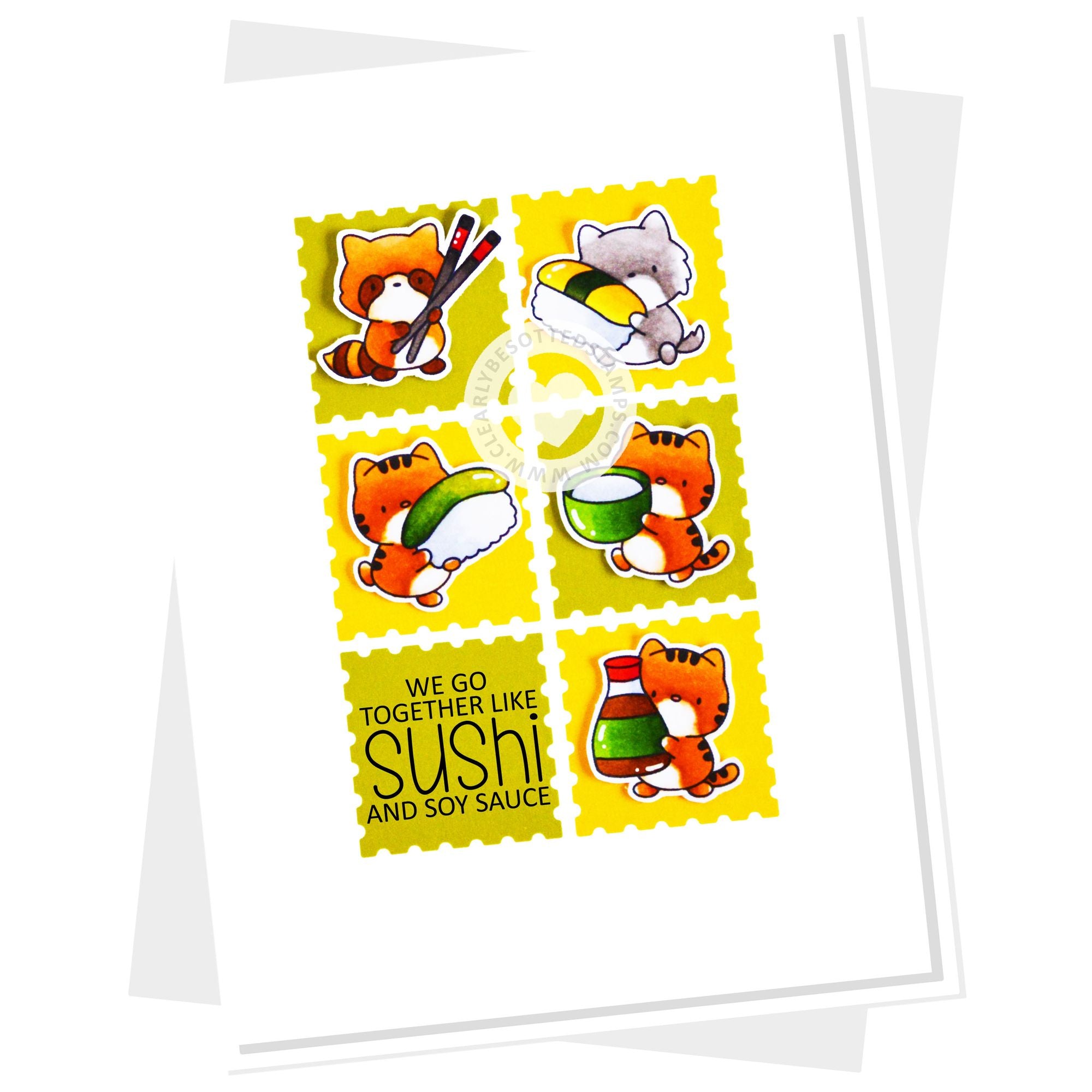 Clearly Besotted Small Sushi Clear Stamps little critters