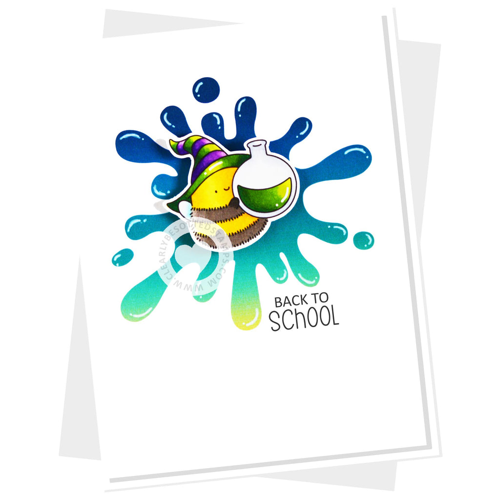 Clearly Besotted Splitter Splatter Stencil cute bee card
