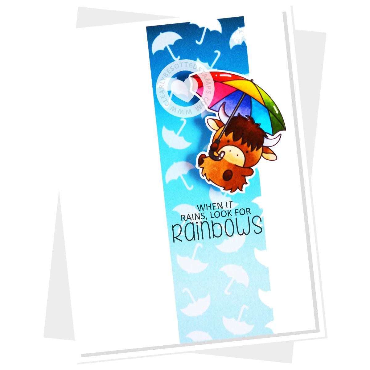 Clearly Besotted Sunny Showers Clear Stamps rainbow